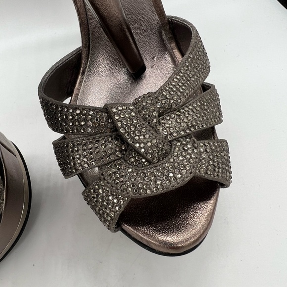 Metallic Platform Rhinestone Heels - Picture 6 of 6